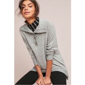 Anthropologie cozy and super soft Henley cloud fleece pullover